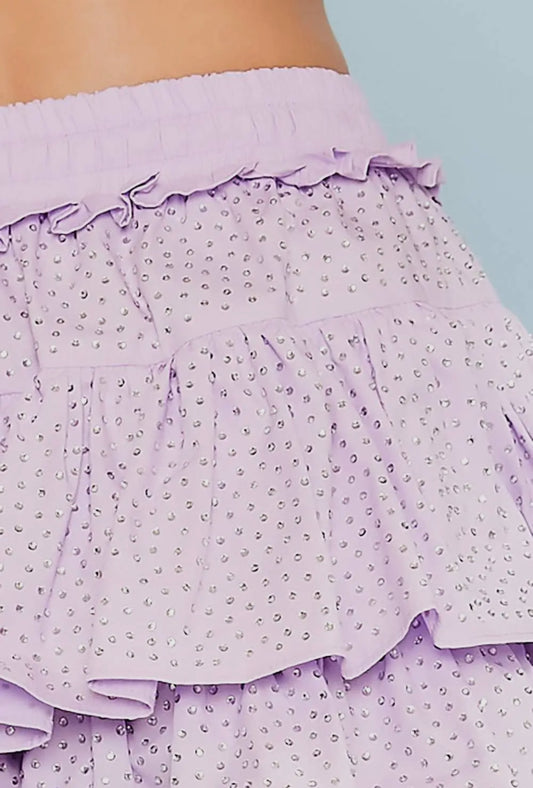 PREORDER Very Peri Studded Layered Ruffle Skirt